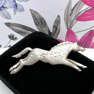 Mali Pewter Horse Brooch 1997